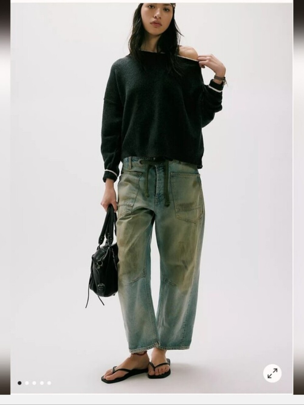 NWT We The Free Moxie Pull on Barrel Jeans ROLL AROUND